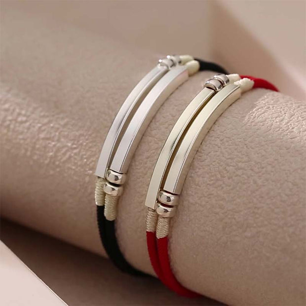 Buddha Stones 925 Sterling Silver Red String Layered Braid Bracelet