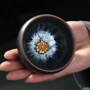 Buddha Stones 24K Gold Inlaid Sunflower Chinese Jianzhan Glaze Kiln Change Ceramic Teacup Tenmoku Kung Fu Tea Cup (Extra 35% Off | USE CODE: FS35) - image 8