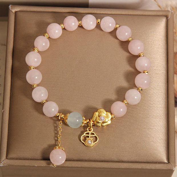 FREE Today: Promote Lucky Energy Pink Crystal Flower Bracelet FREE FREE 8