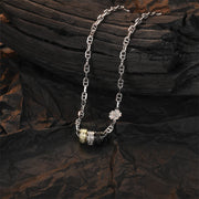 Buddha Stones 925 Sterling Silver Retro Tang Dynasty Flower Design Luck Energy Chain Necklace Pendant (Extra 35% Off | USE CODE: FS35) - image 8