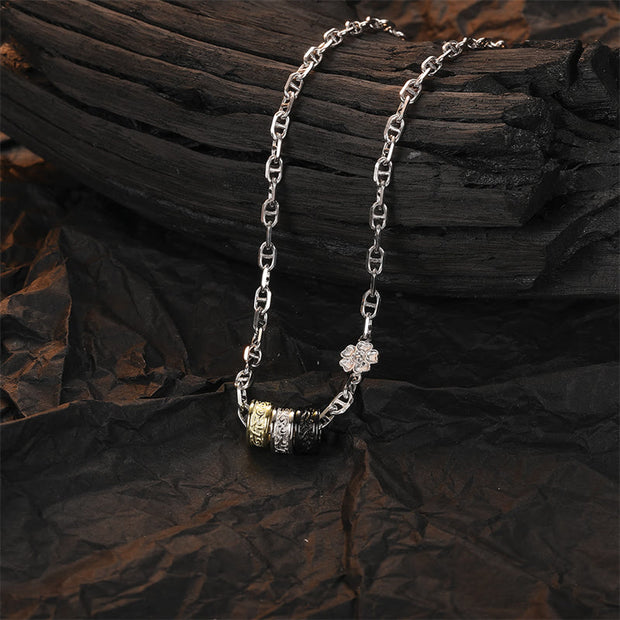 Buddha Stones 925 Sterling Silver Retro Tang Dynasty Flower Design Luck Energy Chain Necklace Pendant (Extra 35% Off | USE CODE: FS35) - image 8