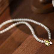 Buddha Stones Natural Pearl Tulip Flower Healing Necklace Pendant Bracelet Earrings Set Bracelet Necklaces & Pendants BS 3