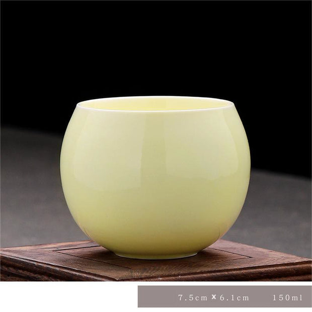 Buddha Stones White Porcelain Landscape Painting Teacup Kung Fu Tea Cup 150ml