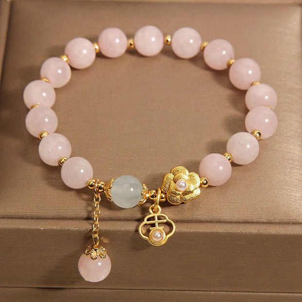 FREE Today: Promote Lucky Energy Pink Crystal Flower Bracelet FREE FREE 3