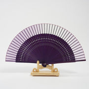 Buddha Stones Gradient Color Hollow Engraved Handheld Bamboo Folding Fan