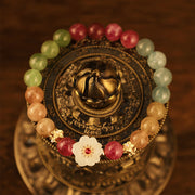 Buddha Stones Colorful Tourmaline Jade Flowers Love Bracelet Bracelet BS 1