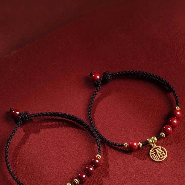 Buddha Stones Cinnabar Bead Fu Character Charm Blessing Braided String Bracelet (Extra 30% Off | USE CODE: FS30) - image 5