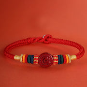 Buddha Stones Year of the Dragon 925 Sterling Silver Chinese Zodiac Cinnabar Auspicious Matches Blessing Bracelet (Extra 35% Off | USE CODE: FS35) - Dragon - 23cm - image 0