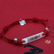 Buddha Stones 925 Sterling Silver Red String Luck Strength Braid Bracelet