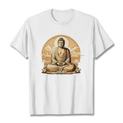 Buddha Stones Sun Auspicious Clouds Buddha Tee T-shirt T-Shirts BS White 2XL