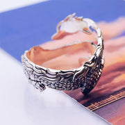 Buddha Stones Vintage Dragon Pattern Protection Ring Ring BS 4
