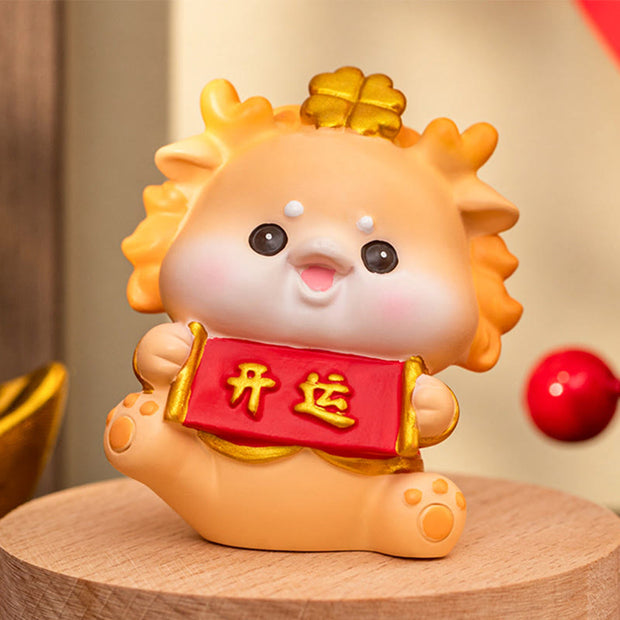 Buddha Stones Year Of The Dragon Luck Attract Fortune Resin Mascot Home Decoration