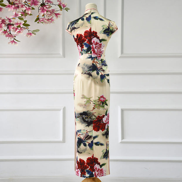 Buddha Stones Peony Flower Print Cheongsam Dress Women's Qipao (Extra 30% Off | USE CODE: FS30) - image 3
