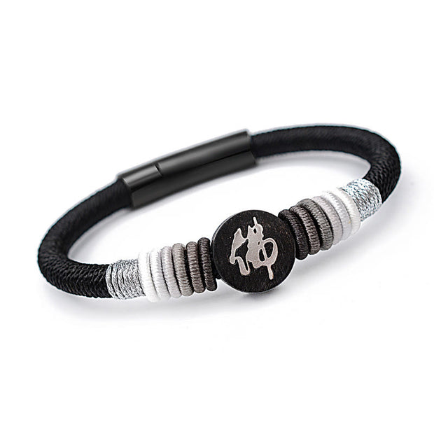 Buddha Stones Buddha Character Ebony Handcrafted Rope Bracelet (Extra 35% Off | USE CODE: FS35) - Black - 18cm - image 0