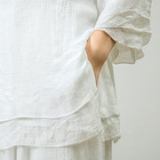 Buddha Stones 2Pcs Tang Suit Shirt Top Pants Meditation Zen Tai Chi Tencel Clothing Women's Set