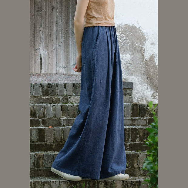 Buddha Stones Drawstring Wide Leg Pants Casual Women's Yoga Pants With Pockets