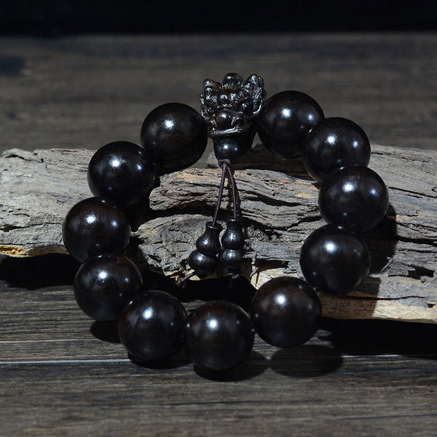 FREE Today: Maintain Healing Energy Rosewood Dragon Carved Protection Bracelet