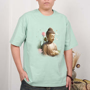 Buddha Stones Lotus Butterfly Meditation Buddha Tee T-shirt T-Shirts BS 13