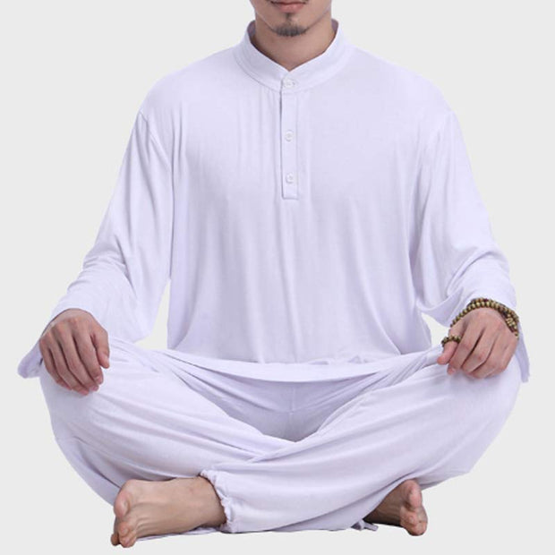 Buddha Stones Meditation Prayer Spiritual Zen Tai Chi Practice Yoga Clothing Men's Set Clothes BS 12