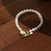 Buddha Stones Natural Pearl Tulip Flower Healing Necklace Pendant Bracelet Earrings Set Bracelet Necklaces & Pendants BS Bracelet(Wrist Circumference 14-16cm)