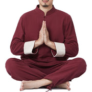 Buddha Stones Spiritual Zen Meditation Yoga Prayer Practice Cotton Linen Clothing Men's Set