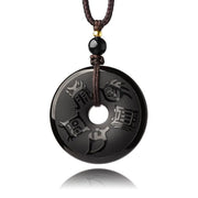 FREE Today: Strengthen Positive Energy Black Obsidian Taoism Five Sacred Mountains Necklace Pendant Key Chain Decoration