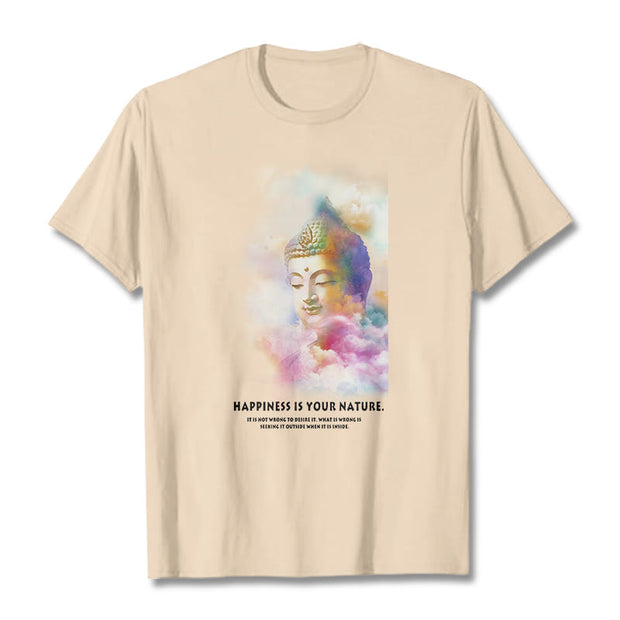 Buddha Stones Happiness Is Your Nature Tee T-shirt T-Shirts BS Bisque 2XL