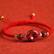Buddha Stones Handmade Lotus Cinnabar Peace Buckle Blessing Braid Bracelet (Extra 35% Off | USE CODE: FS35) - Red(Wrist Circumference 14-18cm) - image 10