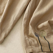Buddha Stones Embroidered Dandelion Loose Harem Pants With Pockets