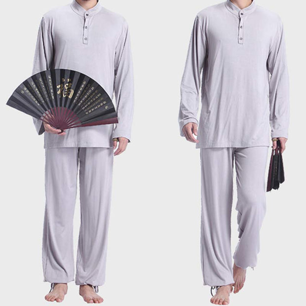 Buddha Stones Meditation Prayer Spiritual Zen Tai Chi Practice Yoga Clothing Men's Set Clothes BS 1