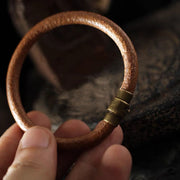 FREE Today: Spiritual Healing Retro Leather Copper Magnetic Buckle Bracelet