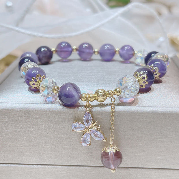Healing Amethyst Bracelet (Adjustable) Butterfly