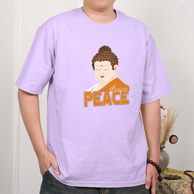 Buddha Stones Close Eyes Peace Buddha Tee T-shirt T-Shirts BS 15