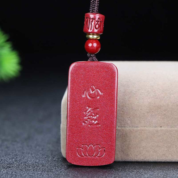 FREE Today: Calm Your Mind Cinnabar Lotus Heart Sutra Necklace Pendant FREE FREE Lotus Heart Sutra Words 42.8*20.2*7.8mm