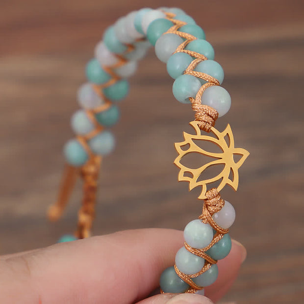 Buddha Stones Amazonite Beads Lotus Flower Balance Weave Bracelet (Extra 30% Off | USE CODE: FS30) - image 3