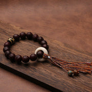 Buddha Stones Tibetan Bodhi Seed Agate Bead Luck Wealth Tassel Charm Wrist Mala (Extra 30% Off | USE CODE: FS30) - Bodhi Seed&Antler Ring&Tibetan Agate 15mm - image 7