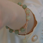 FREE Today: Bring Luck Energy 14K Gold Plated Jade Bead Four Leaf Clover Chain Bracelet FREE FREE 3