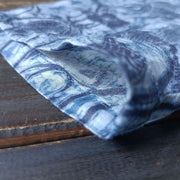 Buddha Stones Retro Blue White Flowers Frog-Button Design Long Sleeve Ramie Linen Jacket Shirt 13