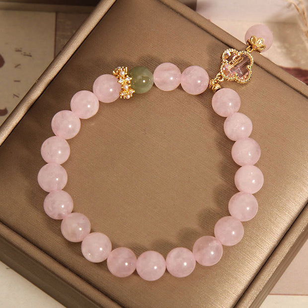 FREE Today: Nourishing Energy Pink Crystal Four Leaf Clover Bracelet FREE FREE 8