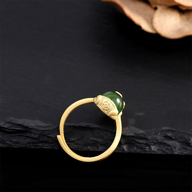 Buddha Stones 18k Gold-plated Pixiu Jade Wealth Ring (Extra 35% Off | USE CODE: FS35) - image 3