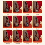 Buddha Stones Year Of The Dragon Hand Painted Chinese Zodiac Rosewood Carved Calm Key Chain (Extra 35% Off | USE CODE: FS35) - image 6