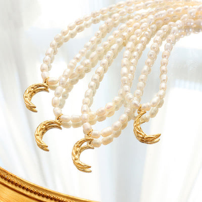 Pearl Crescent Moon Calm Necklace Pendant (Extra 35% Off | USE CODE: FS35) - Pearl (Happiness ♥ Calm) - image 0