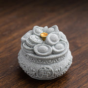 Buddha Stones Chinese Character Fu Ingots Healing Incense Burner Desk Decoration Incense Burner BS 14