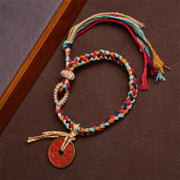 Buddha Stones Handmade Bagua Harmony Multicolored Rope Bracelet Bracelet BS 2