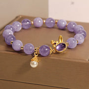 Buddha Stones Natural Purple Jade Rabbit Happiness Bracelet