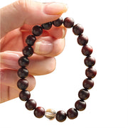 Buddha Stones Small Leaf Red Sandalwood White Crystal Protection Bracelet Bracelet BS 9