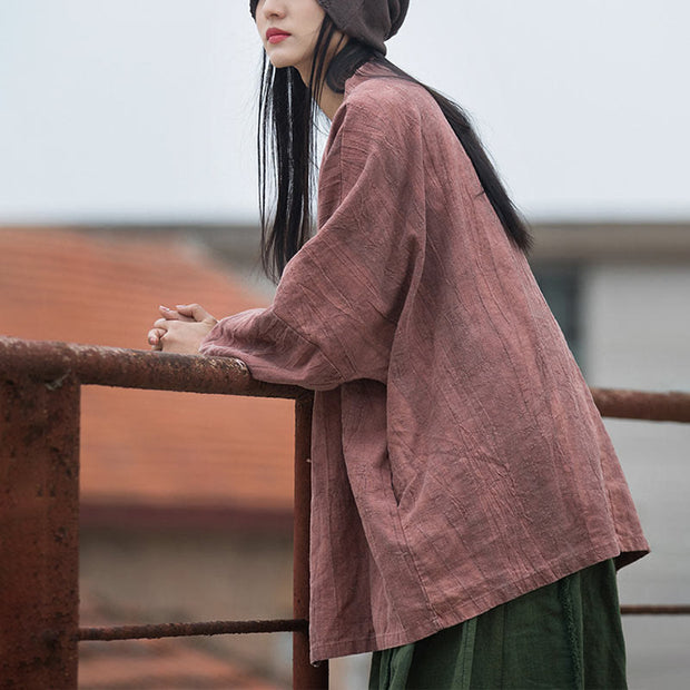 Buddha Stones Tie Dye Lace-up Design Coat Zen Meditation Open Front Top Jacket 14