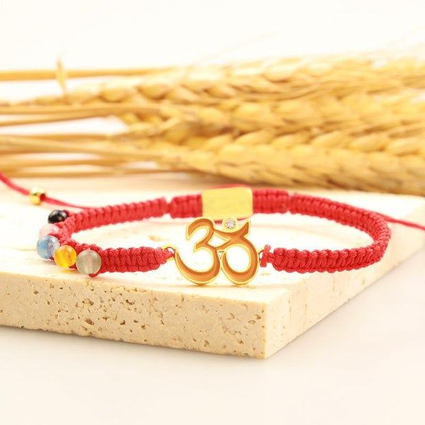 Tibetan Handmade OM Mindfulness Red String Bracelet (Extra 40% Off | USE CODE: FS40)