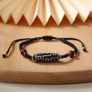 Buddha Stones Handcrafted Tibetan Nine-eye Dzi Bead Protection Bracelet