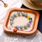 Buddha Stones Jade Red Agate Peace Buckle Charm Confidence Bracelet 3